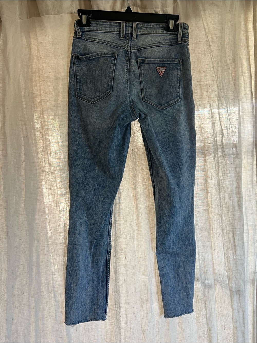 Guess Light Blue 1981 Skinny Jeans with Branded Button